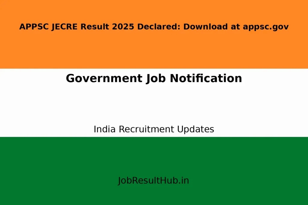 APPSC JECRE Result 2025 Declared: Download at appsc.gov