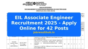 EIL Associate Engineer Recruitment 2025 - Apply Online for 42 Posts - 42 Posts