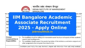 IIM Bangalore Academic Associate Recruitment 2025 - Apply Online - 2025 Posts
