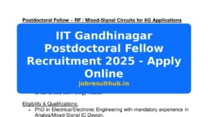 IIT Gandhinagar Postdoctoral Fellow Recruitment 2025 - Apply Online - 2025 Posts