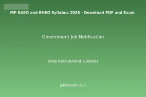MP RAEO and RHEO Syllabus 2026 - Download PDF and Exam
