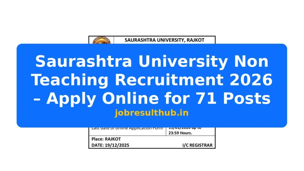 Saurashtra University Non Teaching Recruitment 2026 – Apply Online for 71 Posts - 71 Posts