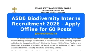 ASBB Biodiversity Interns Recruitment 2026 - Apply Offline for 60 Posts - 60 Posts