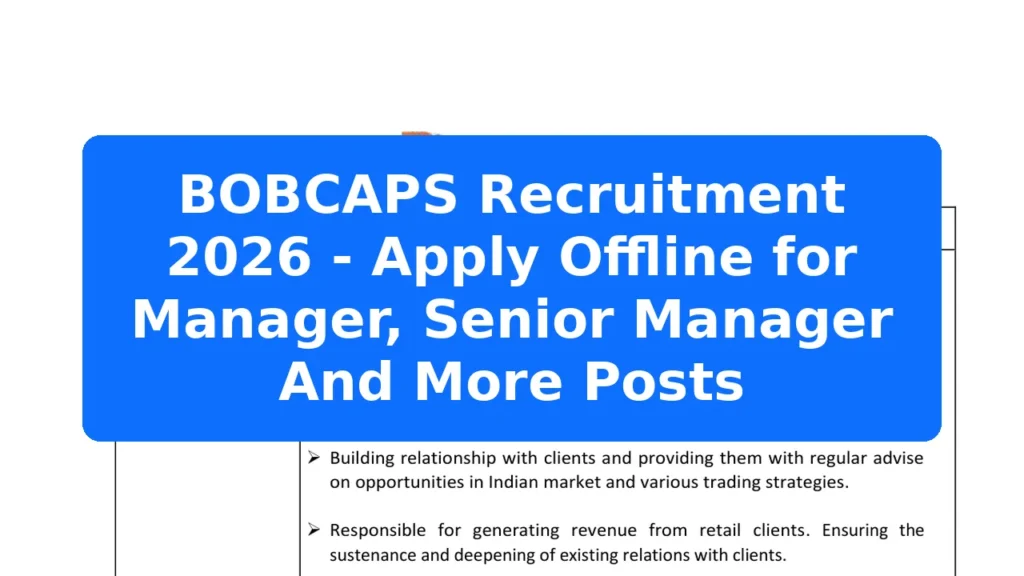 BOBCAPS Recruitment 2026 - Apply Offline for Manager, Senior Manager And More Posts Featured Image