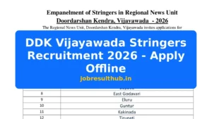 DDK Vijayawada Stringers Recruitment 2026 - Apply Offline - 2026 Posts