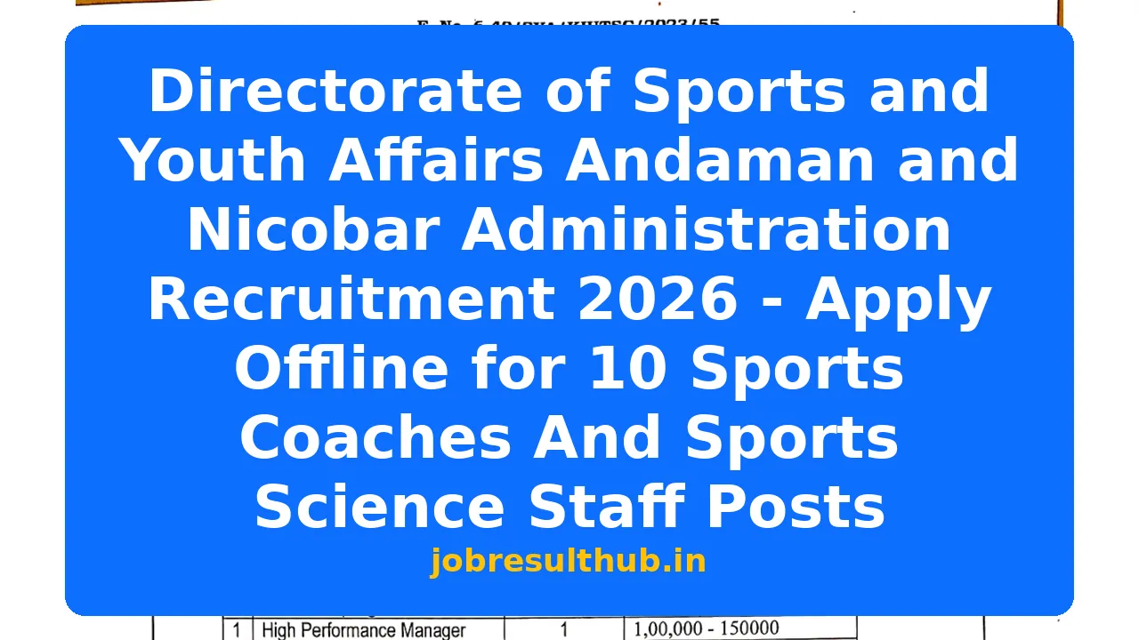 Directorate of Sports and Youth Affairs Andaman and Nicobar ...