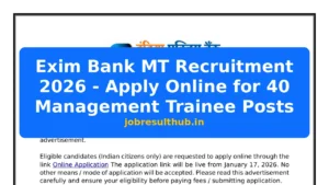 Exim Bank MT Recruitment 2026 - Apply Online for 40 Management Trainee Posts - 2026 Posts