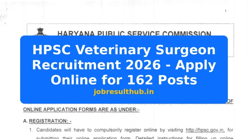 HPSC Veterinary Surgeon Recruitment 2026 - Apply Online for 162 Posts - 162 Posts