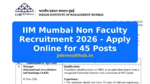 IIM Mumbai Non Faculty Recruitment 2026 - Apply Online for 45 Posts - 45 Posts