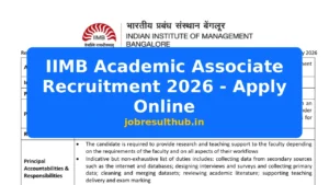 IIMB Academic Associate Recruitment 2026 - Apply Online - 2026 Posts