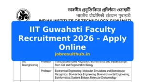 IIT Guwahati Faculty Recruitment 2026 – Apply Online - 2026 Posts