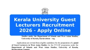 Kerala University Guest Lecturers Recruitment 2026 - Apply Online Featured Image