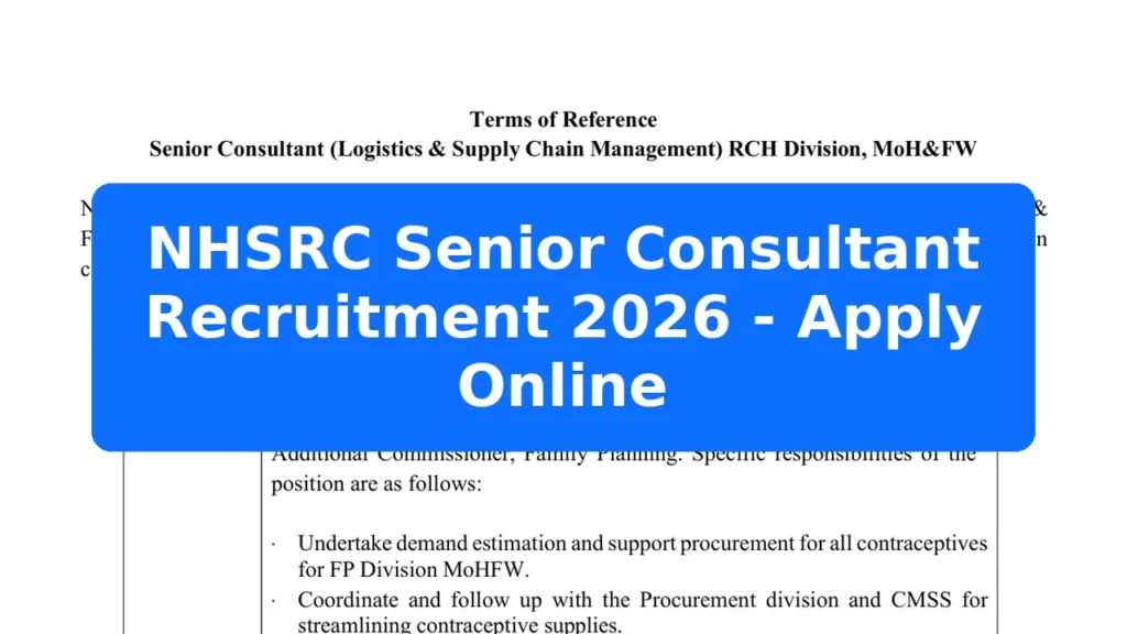 NHSRC Senior Consultant Recruitment 2026 - Apply Online Featured Image