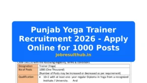 Punjab Yoga Trainer Recruitment 2026 - Apply Online for 1000 Posts - 1000 Posts