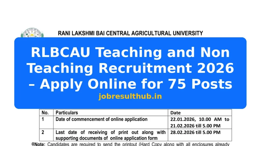 RLBCAU Teaching and Non Teaching Recruitment 2026 – Apply Online for 75 Posts - 75 Posts