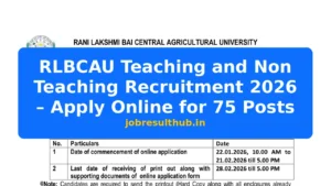 RLBCAU Teaching and Non Teaching Recruitment 2026 – Apply Online for 75 Posts - 75 Posts
