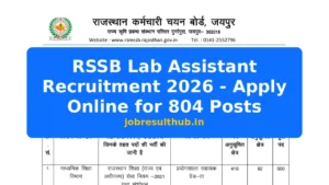 RSSB Lab Assistant Recruitment 2026 - Apply Online for 804 Posts - 2026 Posts