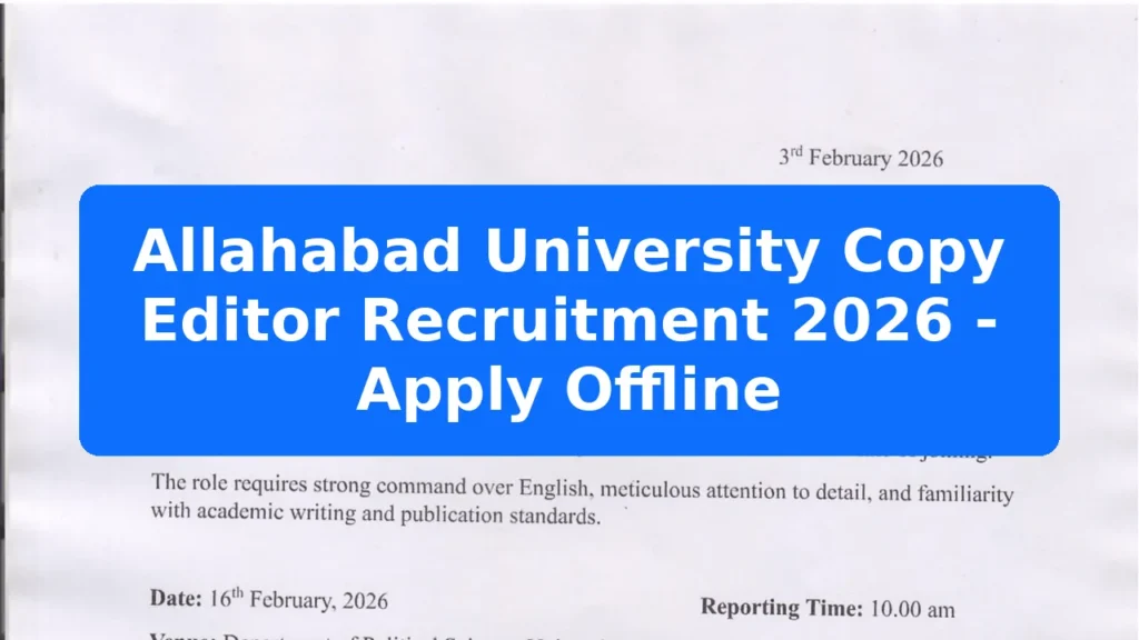 Allahabad University Copy Editor Recruitment 2026 - Apply Offline Featured Image