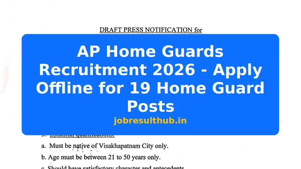 AP Home Guards Recruitment 2026 - Apply Offline for 19 Home Guard Posts - 2026 Posts