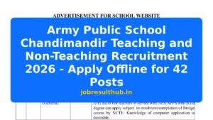 Army Public School Chandimandir Teaching and Non-Teaching Recruitment 2026 - Apply Offline for 42 Posts - 2026 Posts