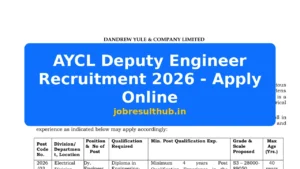 AYCL Deputy Engineer Recruitment 2026 - Apply Online - 2026 Posts