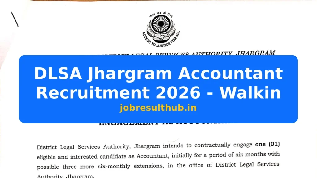 DLSA Jhargram Accountant Recruitment 2026 - Walkin - 2026 Posts