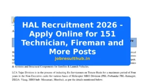 HAL Recruitment 2026 - Apply Online for 151 Technician, Fireman and More Posts - 2026 Posts