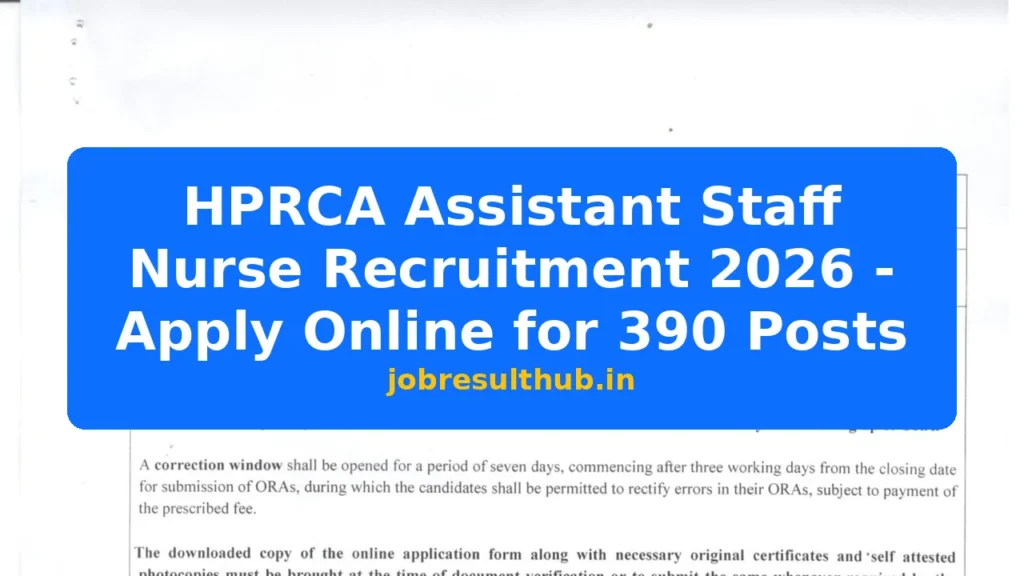 HPRCA Assistant Staff Nurse Recruitment 2026 - Apply Online for 390 Posts - 390 Posts