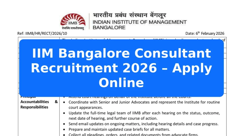 IIM Bangalore Consultant Recruitment 2026 – Apply Online Featured Image