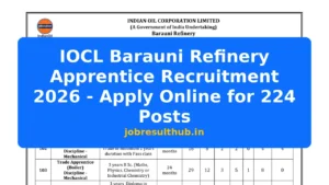 IOCL Barauni Refinery Apprentice Recruitment 2026 - Apply Online for 224 Posts - 224 Posts