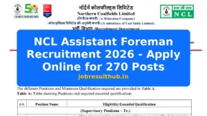NCL Assistant Foreman Recruitment 2026 - Apply Online for 270 Posts - 2026 Posts