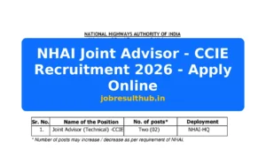 NHAI Joint Advisor - CCIE Recruitment 2026 - Apply Online - 2026 Posts