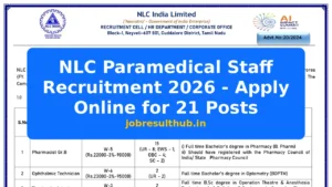 NLC Paramedical Staff Recruitment 2026 - Apply Online for 21 Posts - 21 Posts