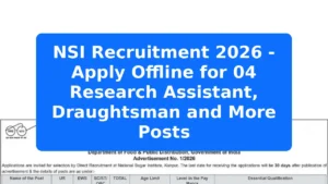 NSI Recruitment 2026 - Apply Offline for 04 Research Assistant, Draughtsman and More Posts Featured Image