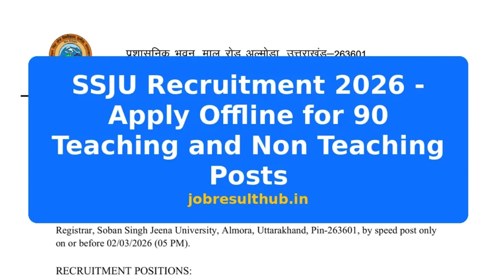SSJU Recruitment 2026 - Apply Offline for 90 Teaching and Non Teaching Posts - 2026 Posts