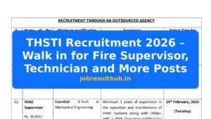 THSTI Recruitment 2026 – Walk in for Fire Supervisor, Technician and More Posts - 2026 Posts