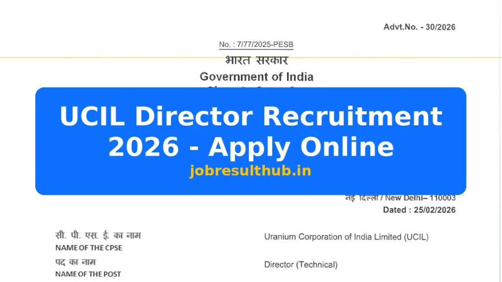 UCIL Director Recruitment 2026 - Apply Online - 2026 Posts