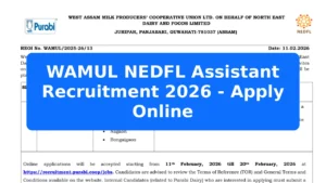 WAMUL NEDFL Assistant Recruitment 2026 - Apply Online Featured Image