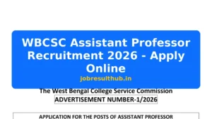 WBCSC Assistant Professor Recruitment 2026 - Apply Online - 2026 Posts