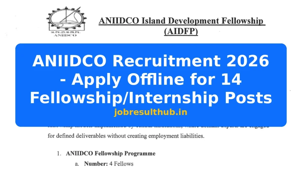 ANIIDCO Recruitment 2026 - Apply Offline for 14 Fellowship/Internship Posts - 2026 Posts