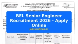 BEL Senior Engineer Recruitment 2026 - Apply Online - 2026 Posts