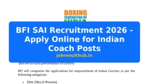 BFI SAI Recruitment 2026 - Apply Online for Indian Coach Posts - 2026 Posts