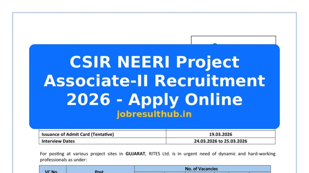 CSIR NEERI Project Associate-II Recruitment 2026 - Apply Online - 2026 Posts