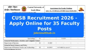 CUSB Recruitment 2026 - Apply Online for 35 Faculty Posts - 2026 Posts