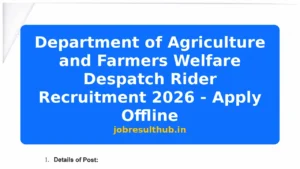 Department of Agriculture and Farmers Welfare Despatch Rider Recruitment 2026 - Apply Offline - 2026 Posts