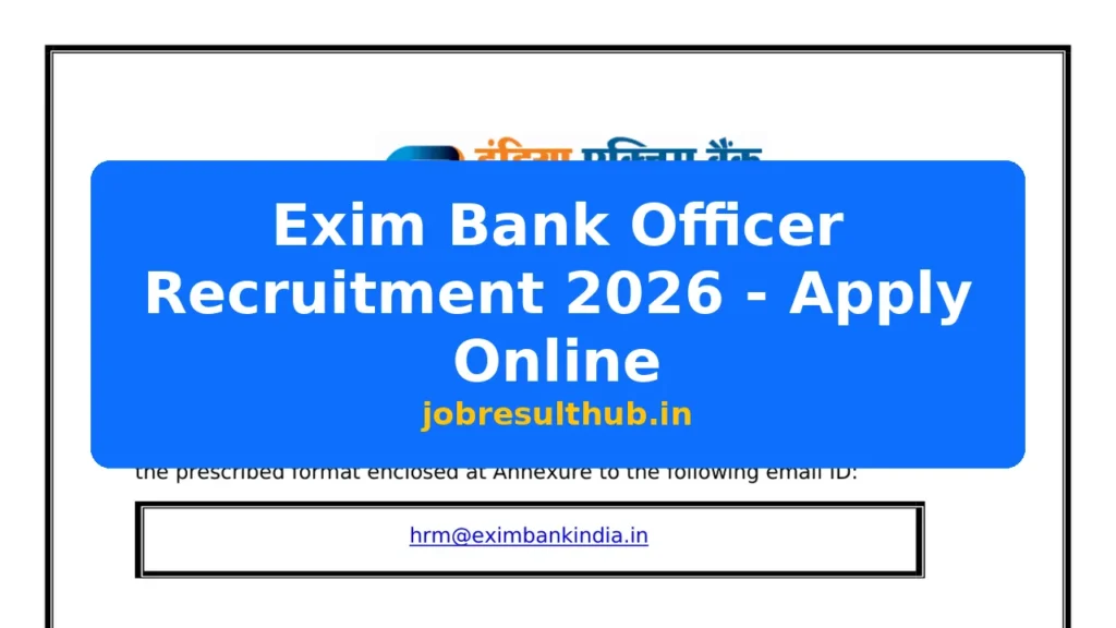 Exim Bank Officer Recruitment 2026 - Apply Online - 2026 Posts