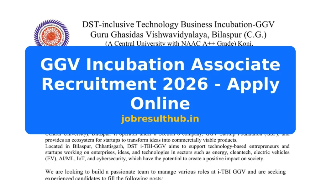 GGV Incubation Associate Recruitment 2026 - Apply Online - 2026 Posts