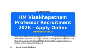 IIM Visakhapatnam Professor Recruitment 2026 - Apply Online - 2026 Posts