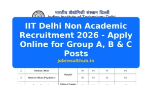 IIT Delhi Non Academic Recruitment 2026 - Apply Online for Group A, B & C Posts - 2026 Posts
