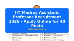 IIT Madras Assistant Professor Recruitment 2026 - Apply Online for 40 Posts - 2026 Posts